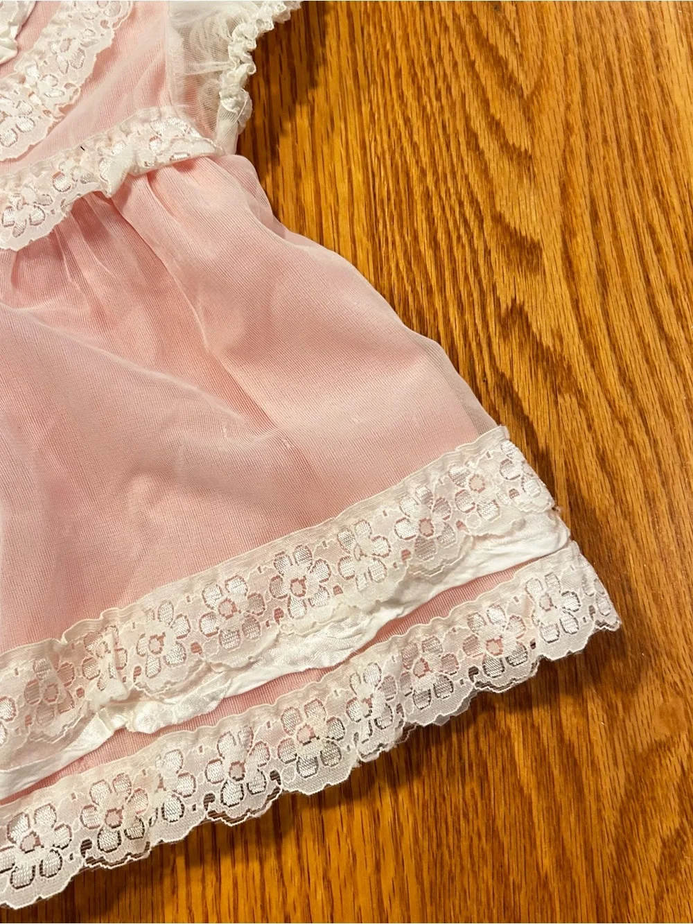 Vintage Stevex UK Infant Pink Lace Dress 6-12 Mos